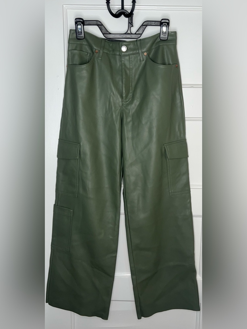 Express Women’s Size 4S High Waist Olive Green Wide-Leg Pants 28” Inseam